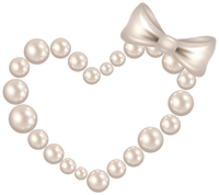 a pearl heart with a bow
